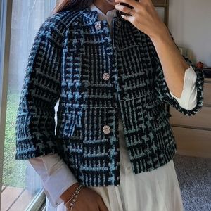 Red valentino tweed wool coat